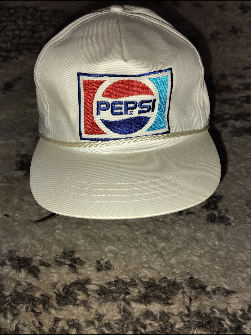 Pepsi White Rope-Front Snapback Hat